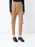 strap detail high-waisted trousers