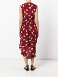 checked asymmetric midi dress