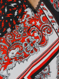 paisley patterned flared dress