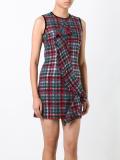 checked ruffled mini dress