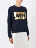 metallic logo print sweatshirt