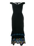 off-shoulder embroidered dress