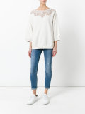 lace neck blouse