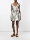 gold-tone jacquard roses dress