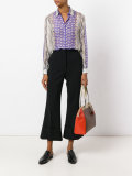 abstract print sheer shirt