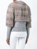 mink fur panel puffer coat  