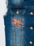 embroidered denim gilet 