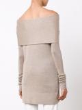 twisted off-the-shoulder jumper