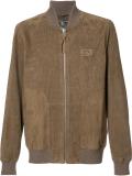 perforated leather bomber