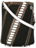 Hex striped bucket bag