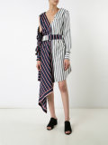 striped asymmetrical dress