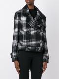 plaid double-breasted jacket