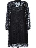 V-neck sheer shift dress