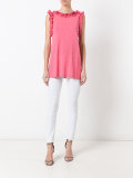 ruffled neck and sleeve tank