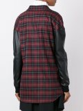 contrast sleeve plaid shirt 