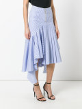 striped high-low skirt
