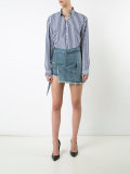 denim wrap skort
