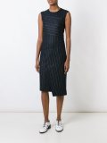 pinstripe asymmetric dress