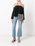 fringed bucket shoulder bag 