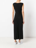 jersey long sleeveless drape dress