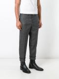 cuffed check trousers