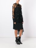 sheer embellished long sleeve blouse