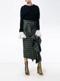 check print ruffle skirt