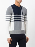 checked knitted jumper