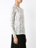 branch print T-shirt