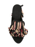 raffia fringe heel mule