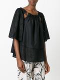 ruffled shift blouse
