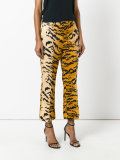 tiger-print tailored trousers