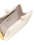 woven lemon clutch