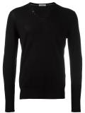 buttoned V-neck jumper