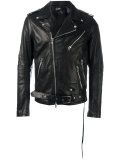 zipped biker jacket