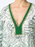 v neck printed kaftan