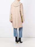zipped up parka coat