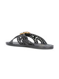 glittered crossed sandals