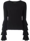 layered ruffled longsleeved T-shirt