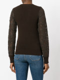 lace-sleeve sweater