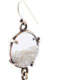 gathered stone drop earrings