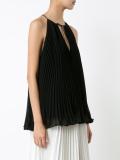 V-neck pleated blouse