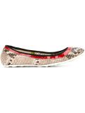 snakeskin effect ballerinas