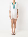 v-neck embroidered breach dress