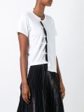 scalloped detailing asymmetric T-shirt