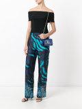 printed wide leg trousers 