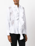 ruffled trim pleated shirt