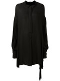 gathered longsleeves shirt dress