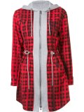 checked hoodie mini dress