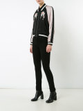 embroidered flower bomber jacket 